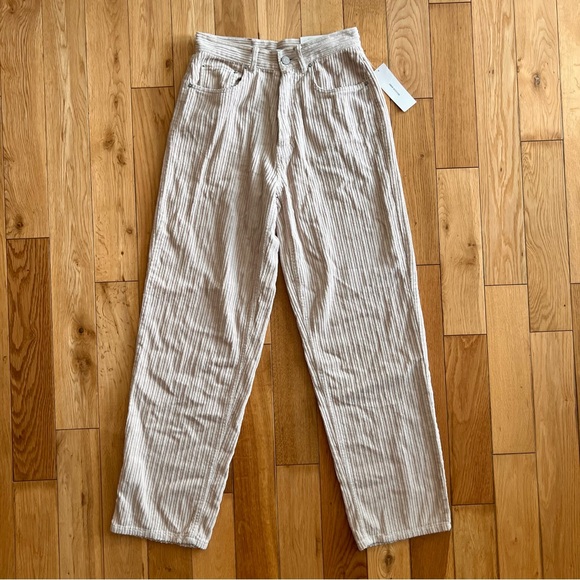 BDG UO Womens Cream Beige Ivory Corduroy Pants Wide Leg Size 27 NWT - Picture 1 of 13